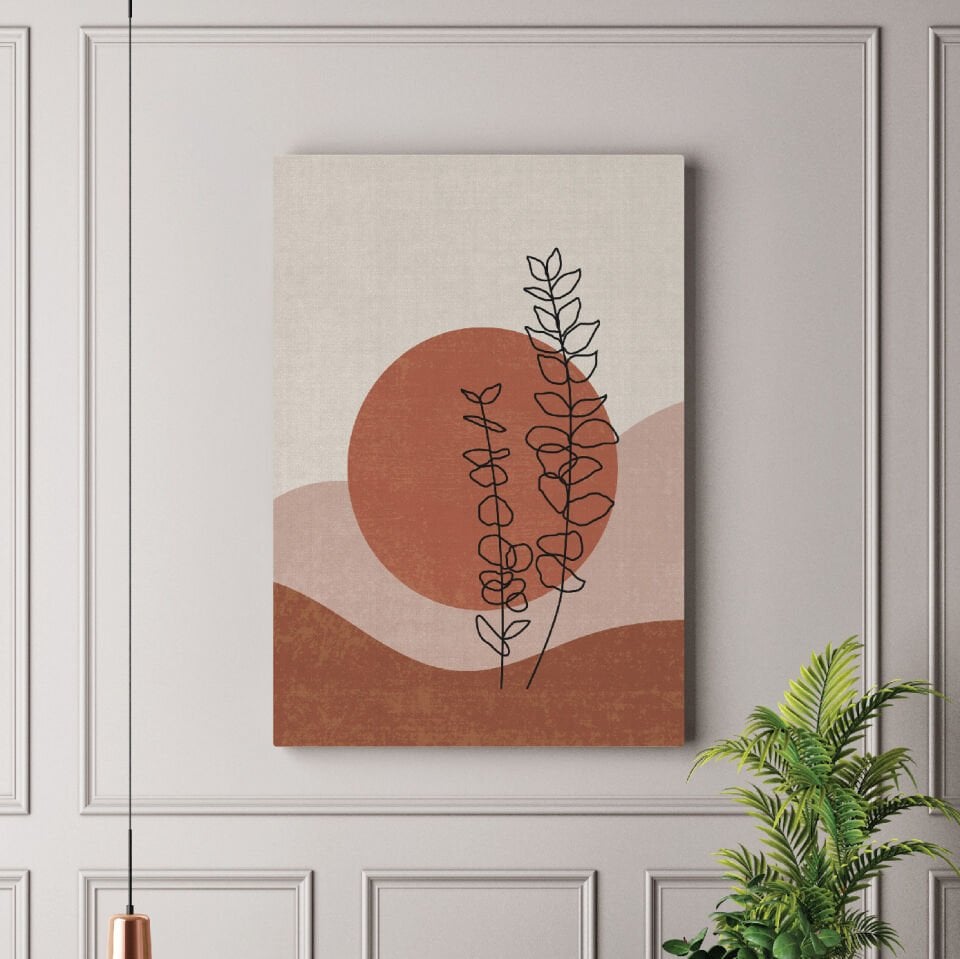 Çiçek Boho Tarz Dekoratif Kanvas Tablo