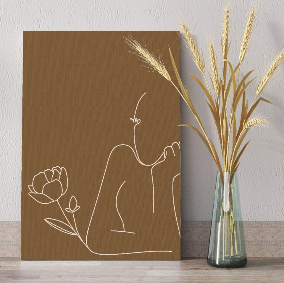 Modern Minimal Kadın Çizimi Dekoratif Kanvas Tablo