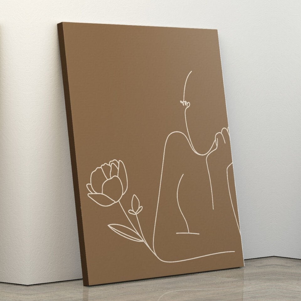 Modern Minimal Kadın Çizimi Dekoratif Kanvas Tablo