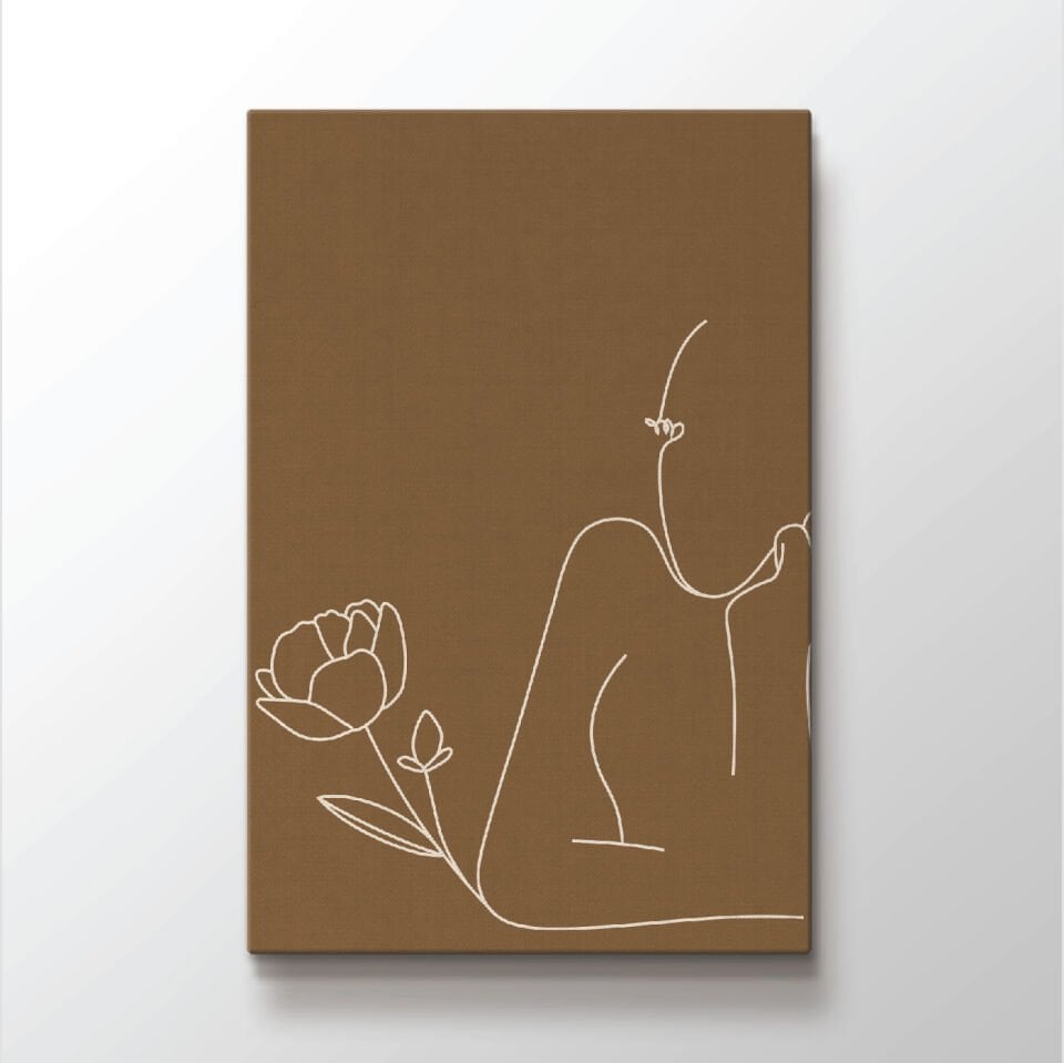 Modern Minimal Kadın Çizimi Dekoratif Kanvas Tablo