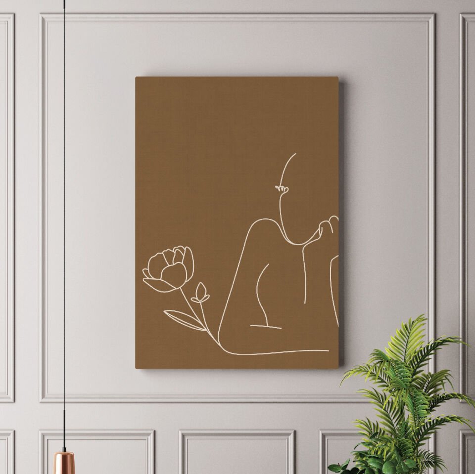 Modern Minimal Kadın Çizimi Dekoratif Kanvas Tablo