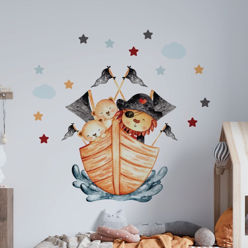 Denizci Aslanlar Dekoratif Sticker