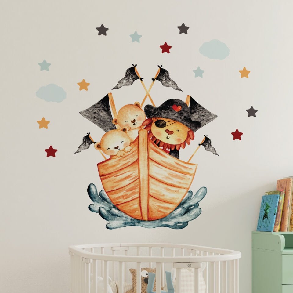 Denizci Aslanlar Dekoratif Sticker