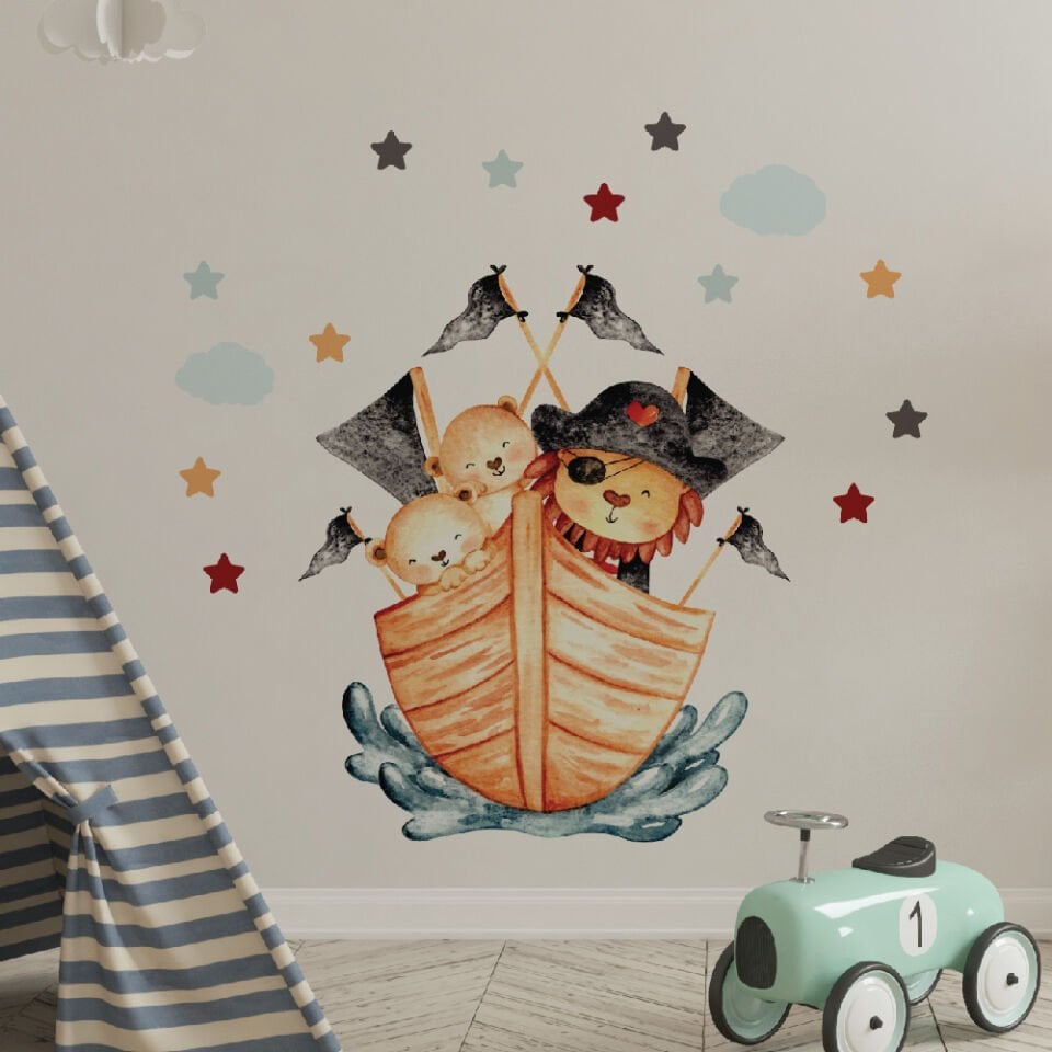 Denizci Aslanlar Dekoratif Sticker