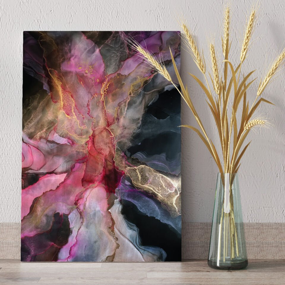 Mürekkep Deseni Dekoratif Kanvas Tablo