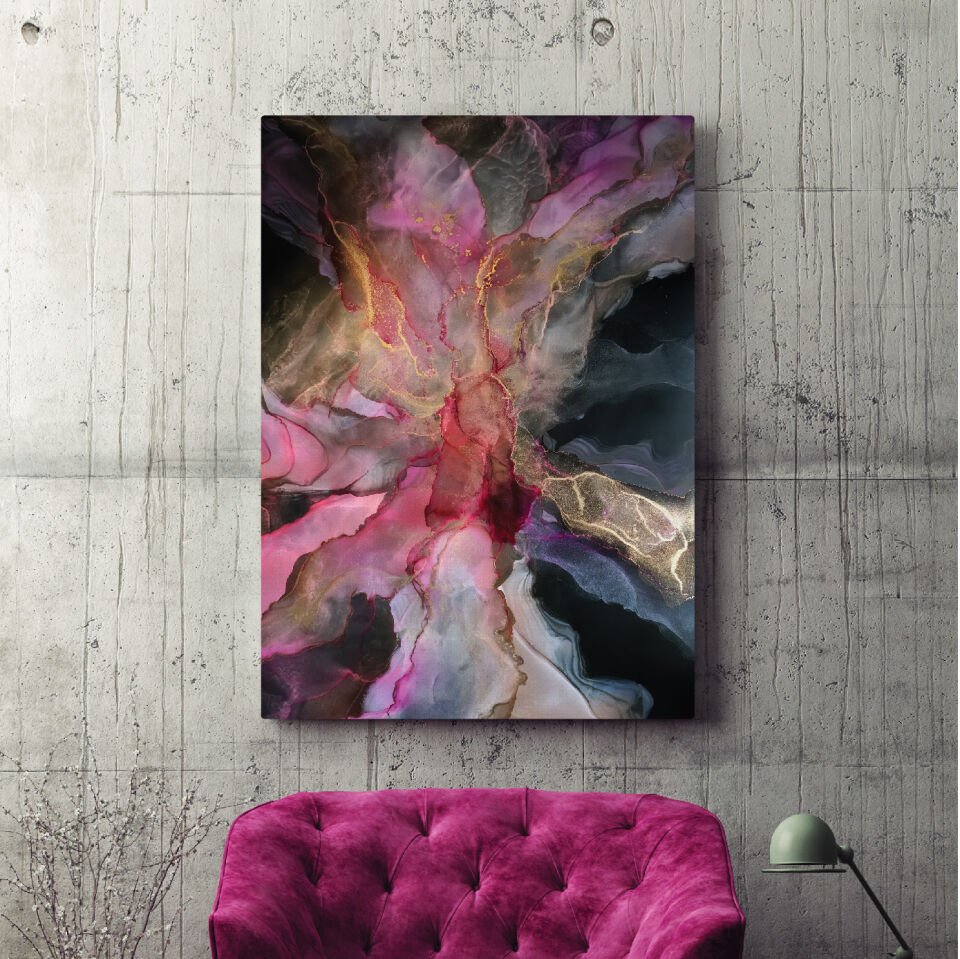 Mürekkep Deseni Dekoratif Kanvas Tablo