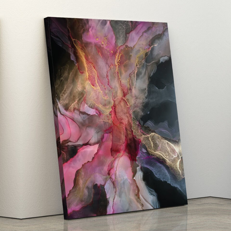 Mürekkep Deseni Dekoratif Kanvas Tablo