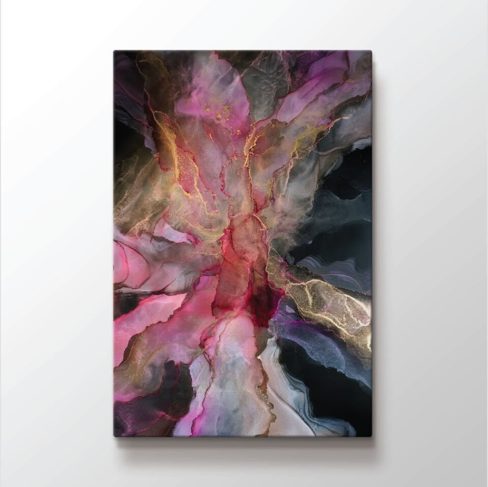 Mürekkep Deseni Dekoratif Kanvas Tablo