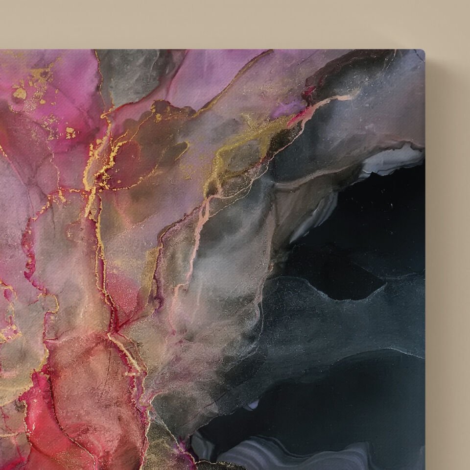 Mürekkep Deseni Dekoratif Kanvas Tablo