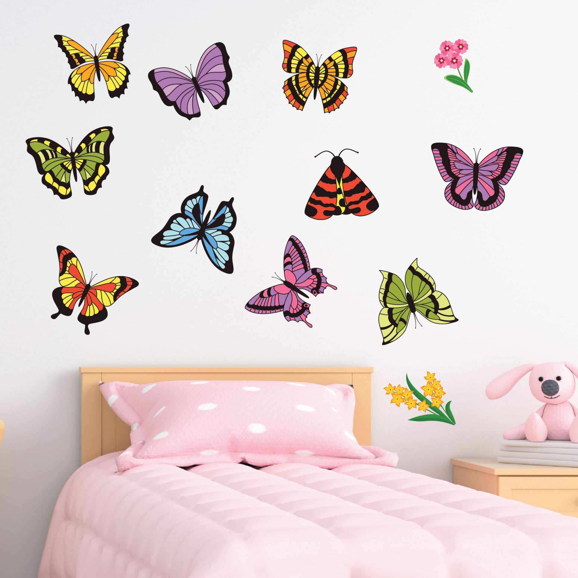 Renkli Kelebekler Sticker Seti