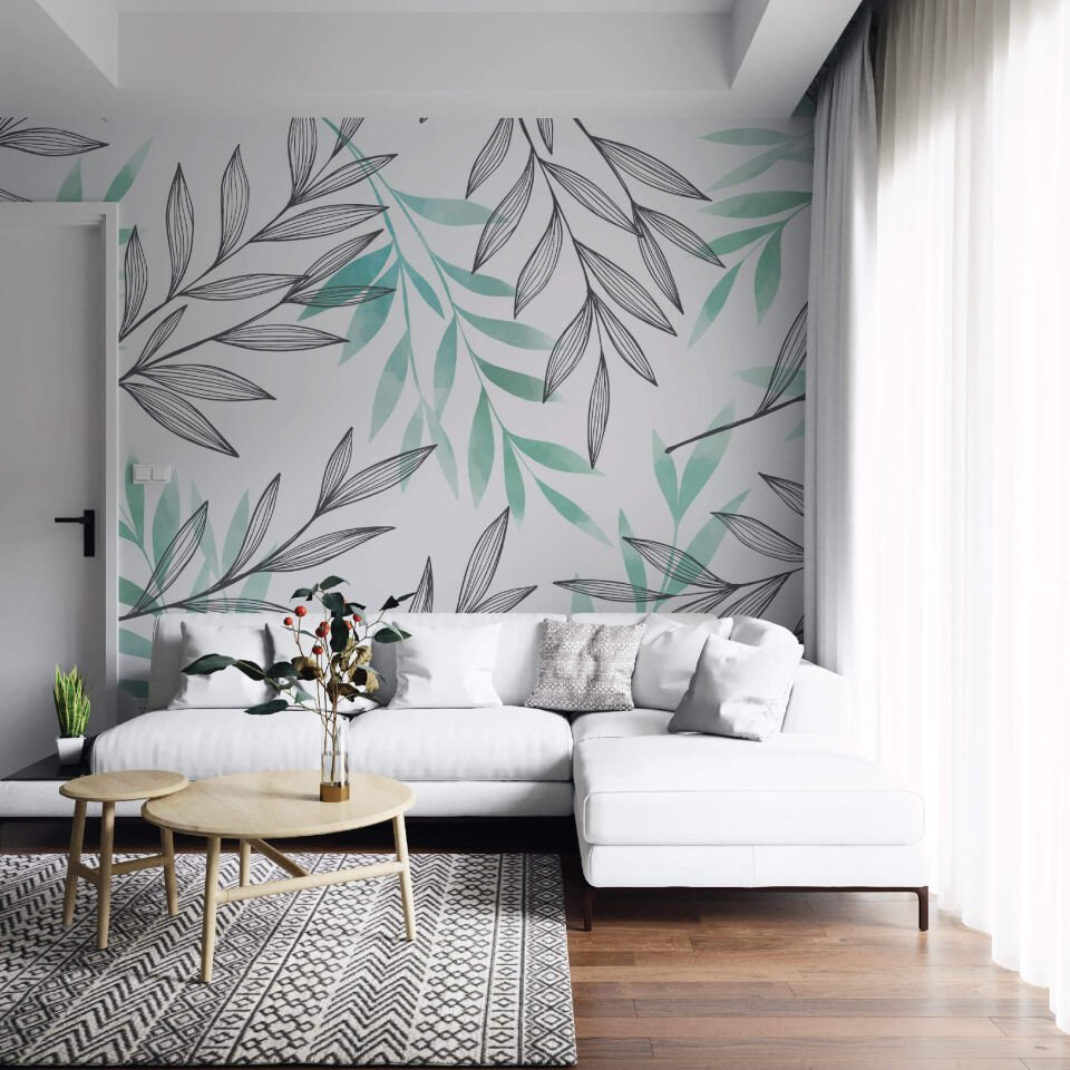 Soft Yeşil Yapraklar Duvar Kağıdı