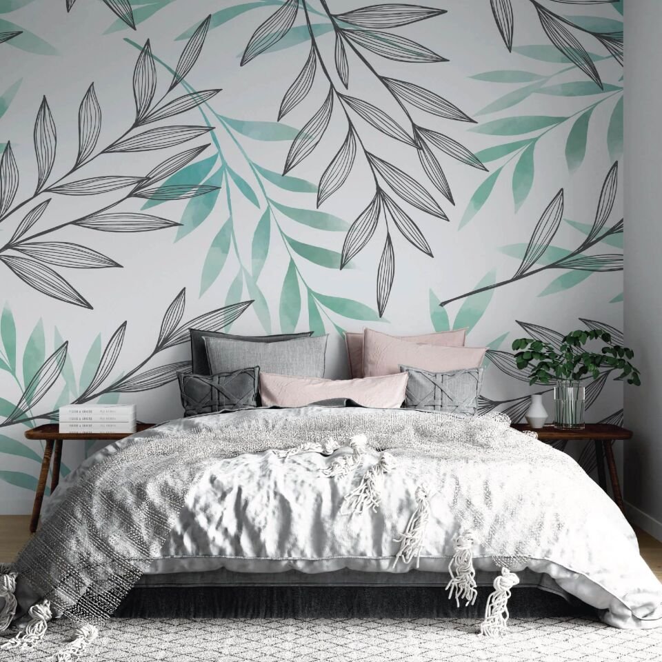 Soft Yeşil Yapraklar Duvar Kağıdı