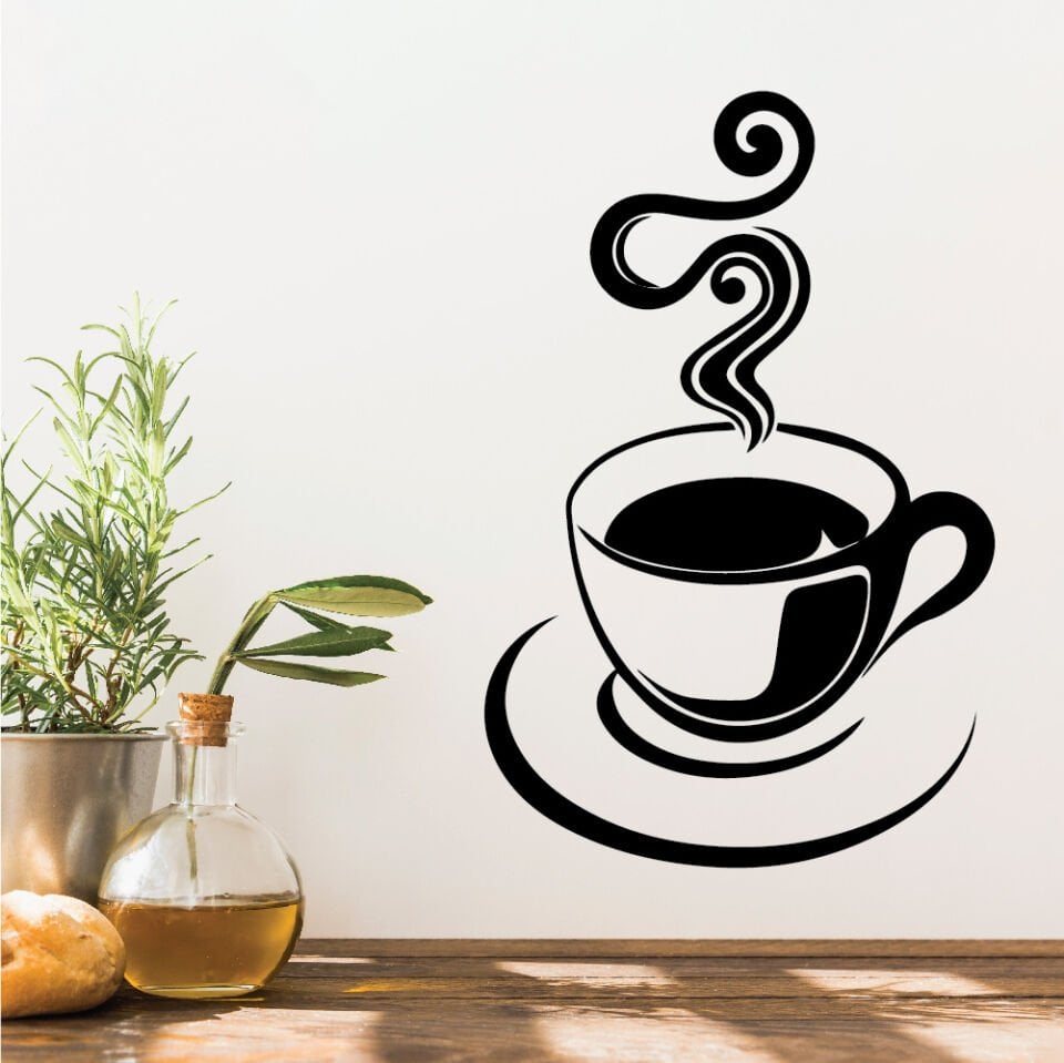 Sıcak Kahve Dekoratif Sticker
