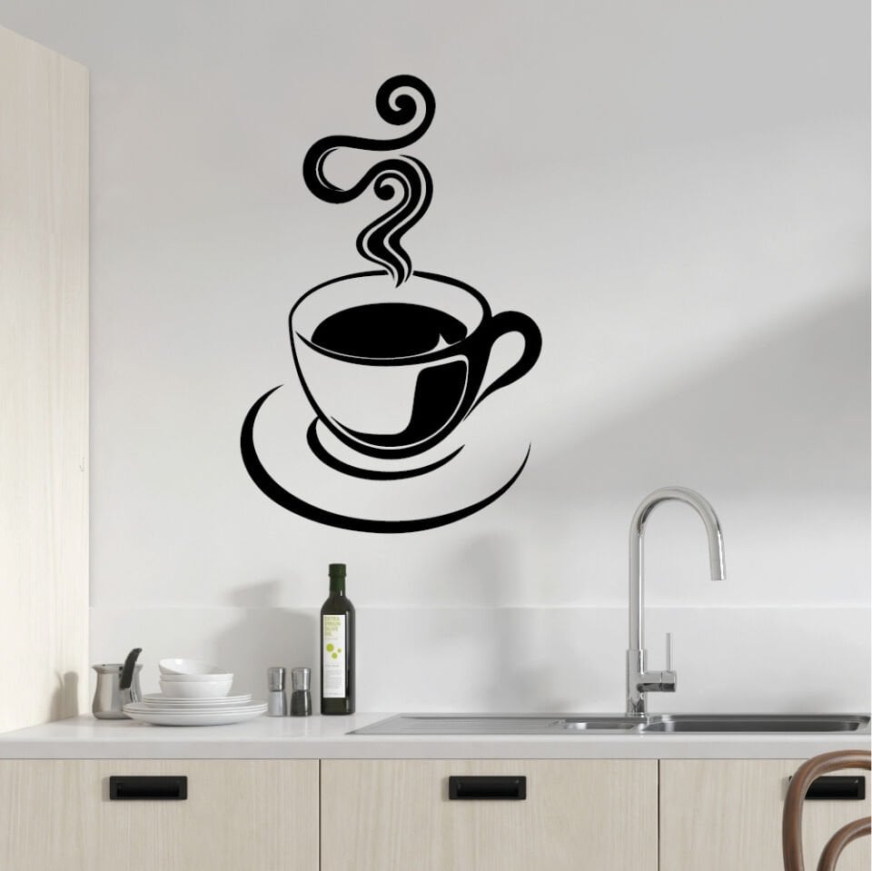 Sıcak Kahve Dekoratif Sticker