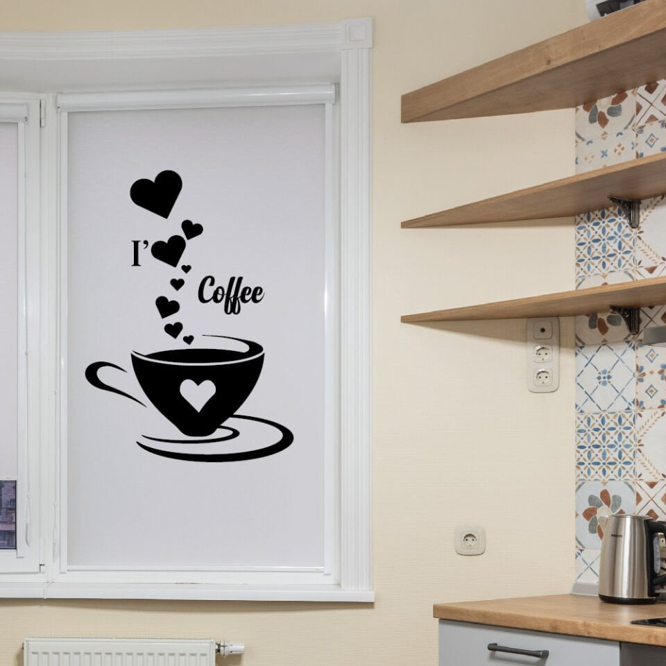 Siyah I Love Coffee Sticker