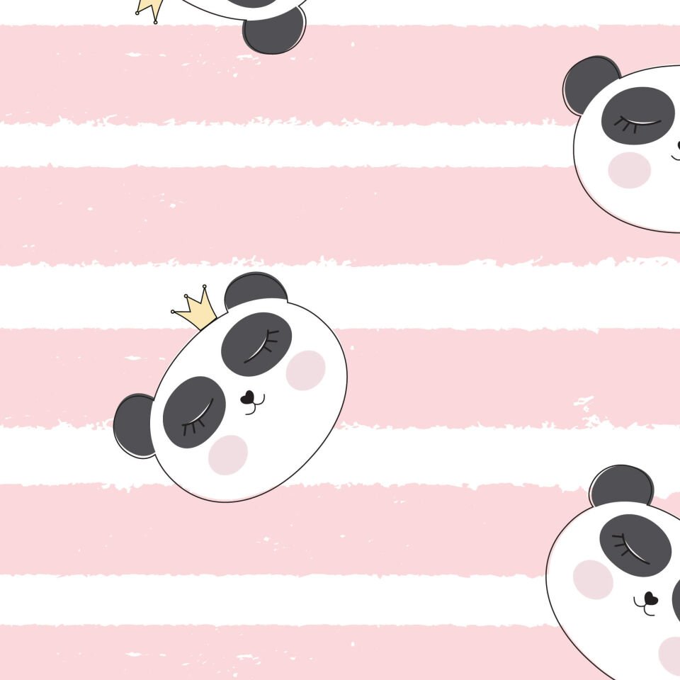 Pembe Çizgili Panda Duvar Kağıdı