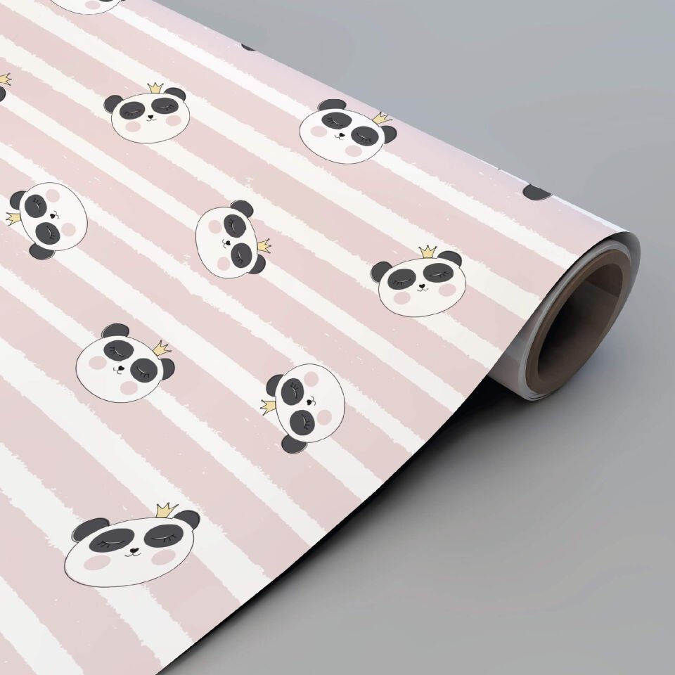 Pembe Çizgili Panda Duvar Kağıdı