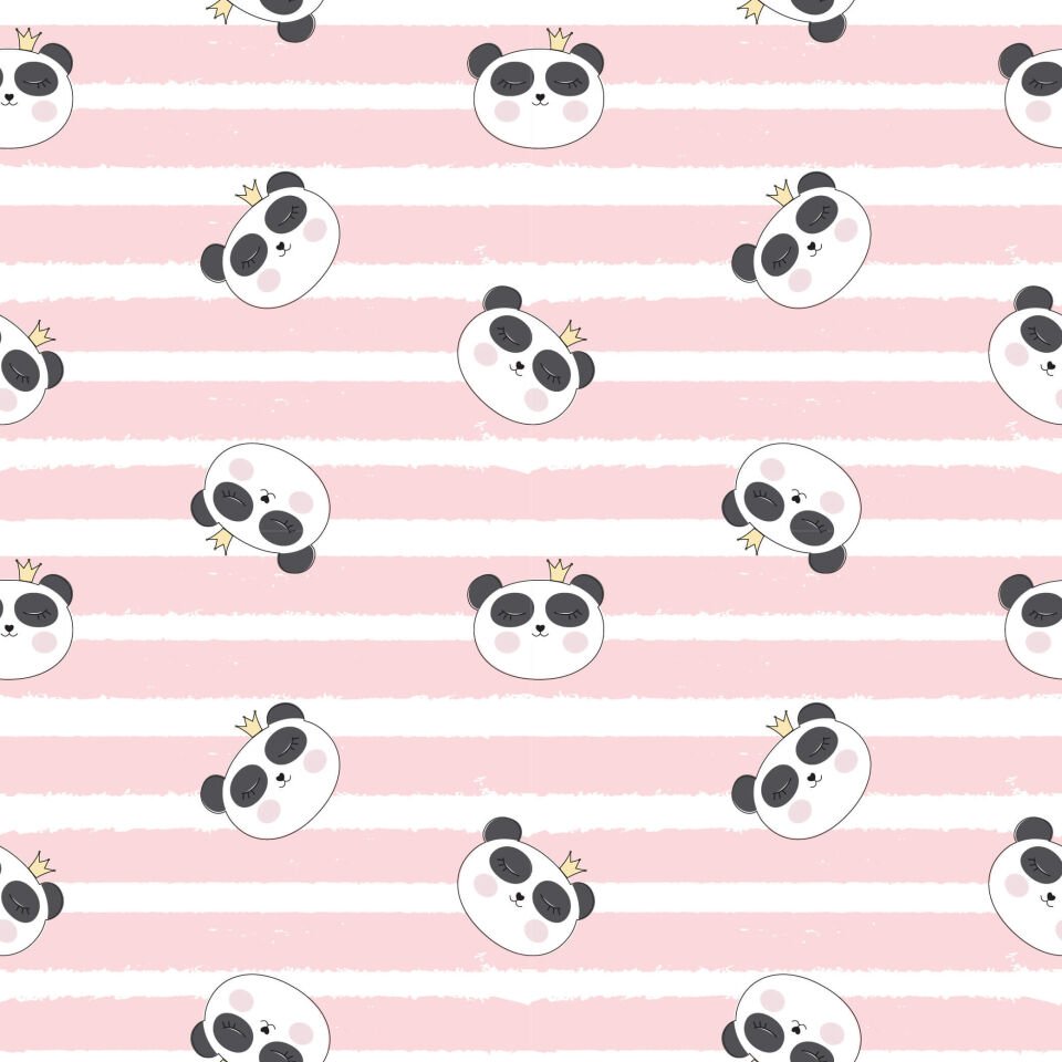 Pembe Çizgili Panda Duvar Kağıdı