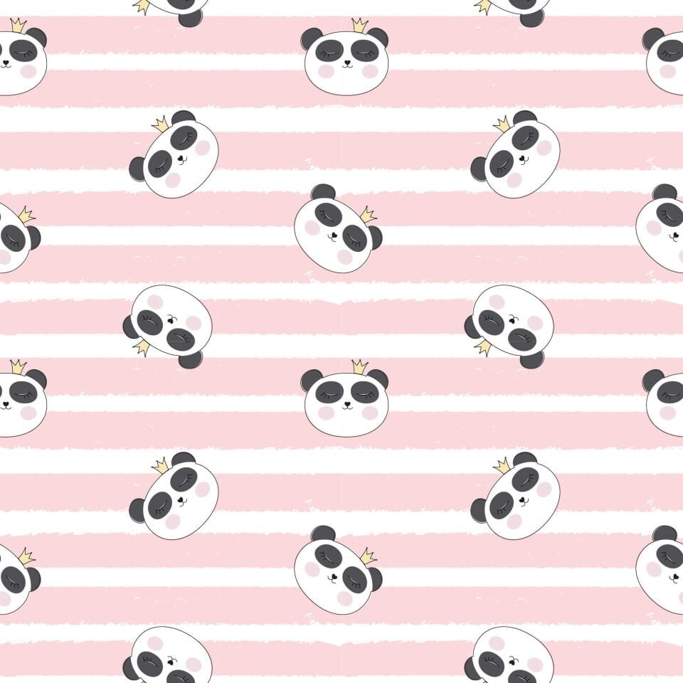 Pembe Çizgili Panda Duvar Kağıdı