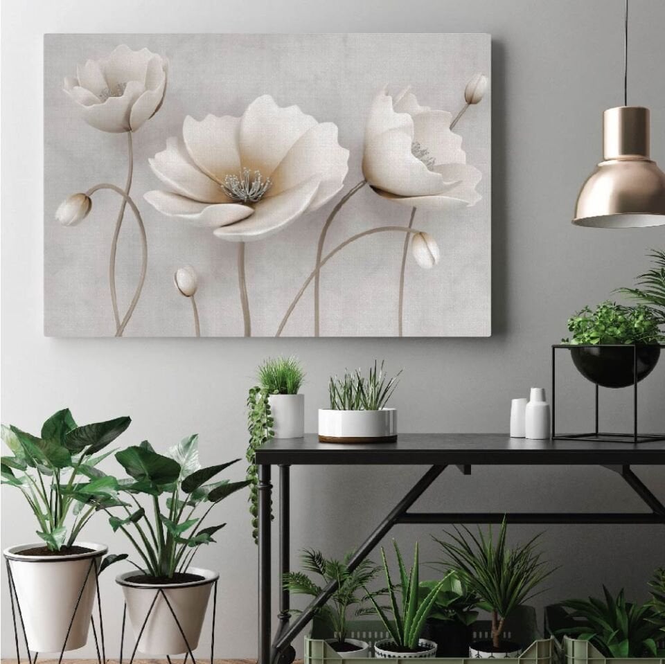 3D Çiçek Dekoratif Kanvas Tablo