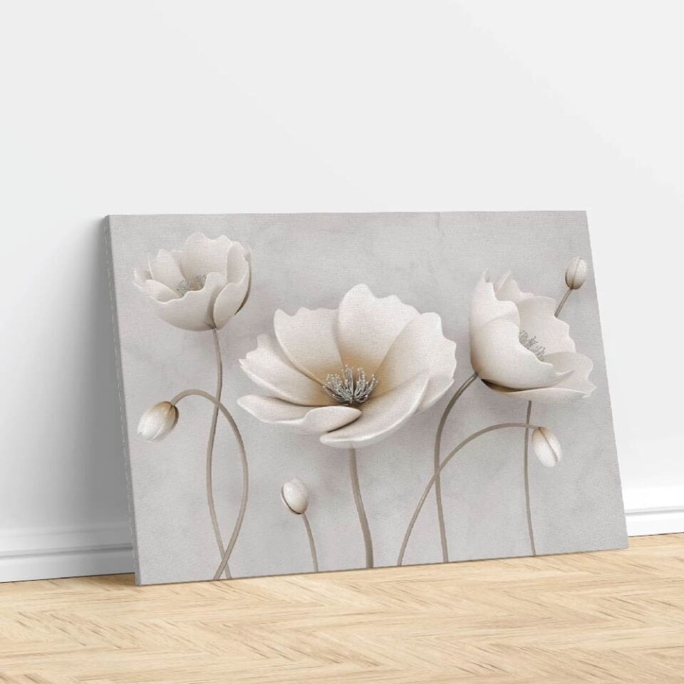 3D Çiçek Dekoratif Kanvas Tablo