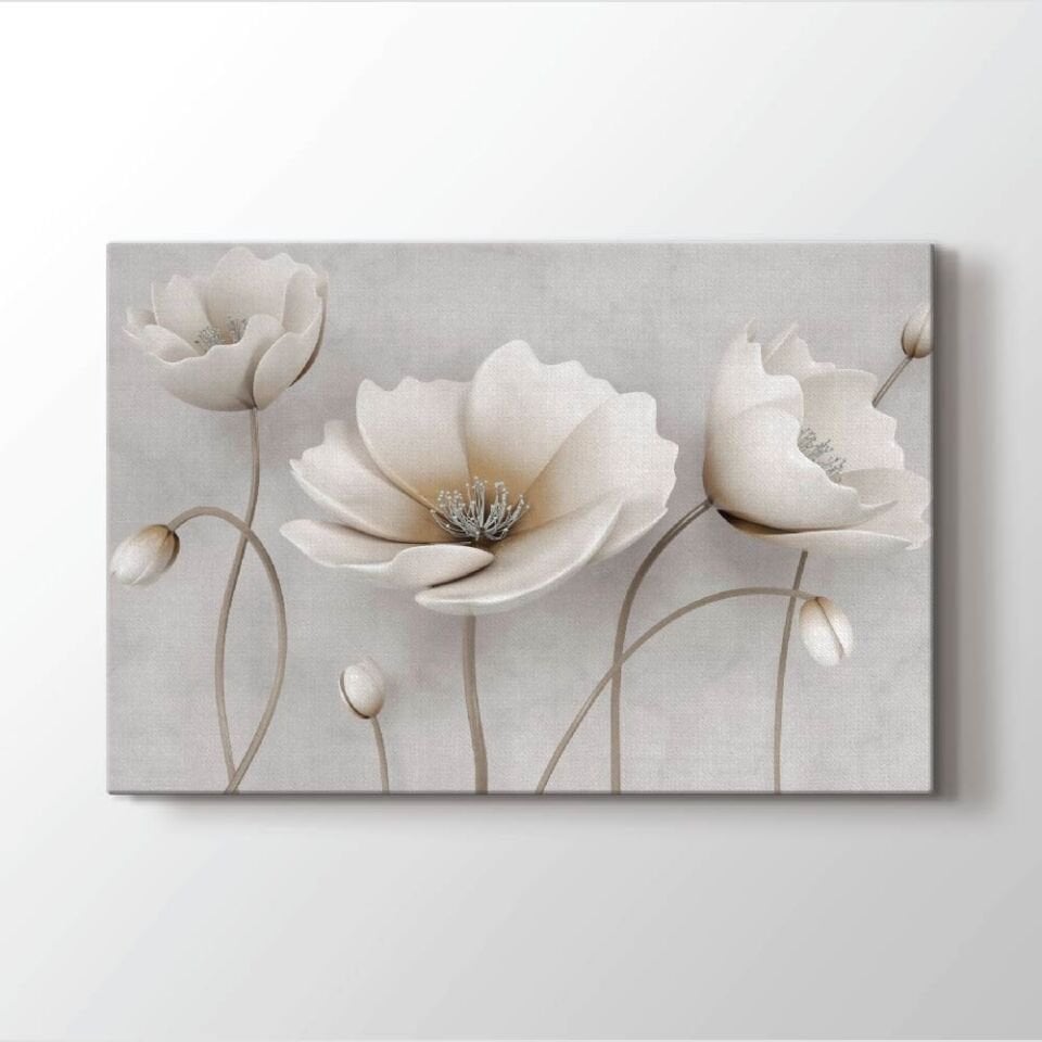 3D Çiçek Dekoratif Kanvas Tablo
