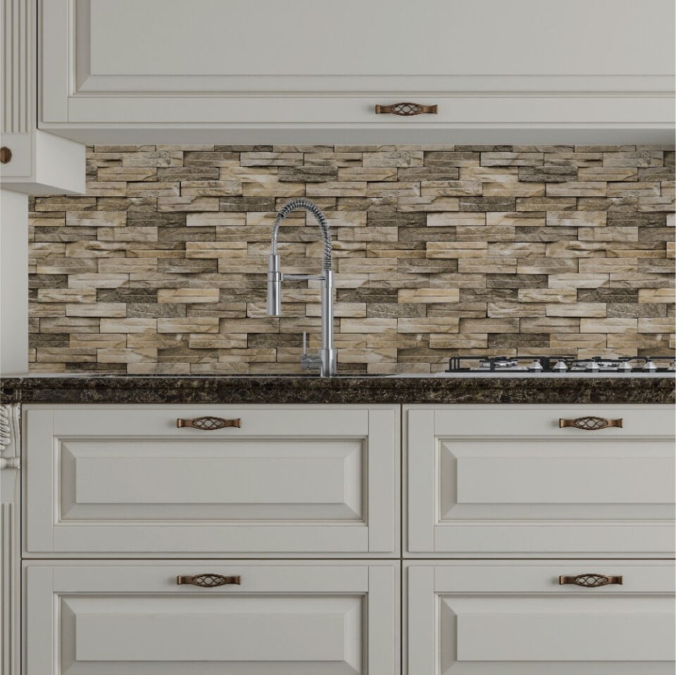 Mutfak Fayans Taş Desen Folyo