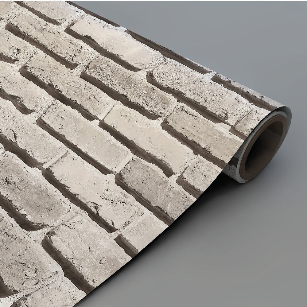 Mutfak Fayans Açık Renk Tuğla Desen Folyo