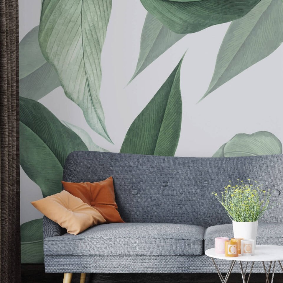 Yeşil Tropikal Yapraklar Duvar Kağıdı