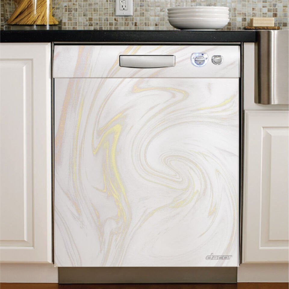 Bulaşık-Çamaşır Makinesi Gold Mermer Deseni Folyo