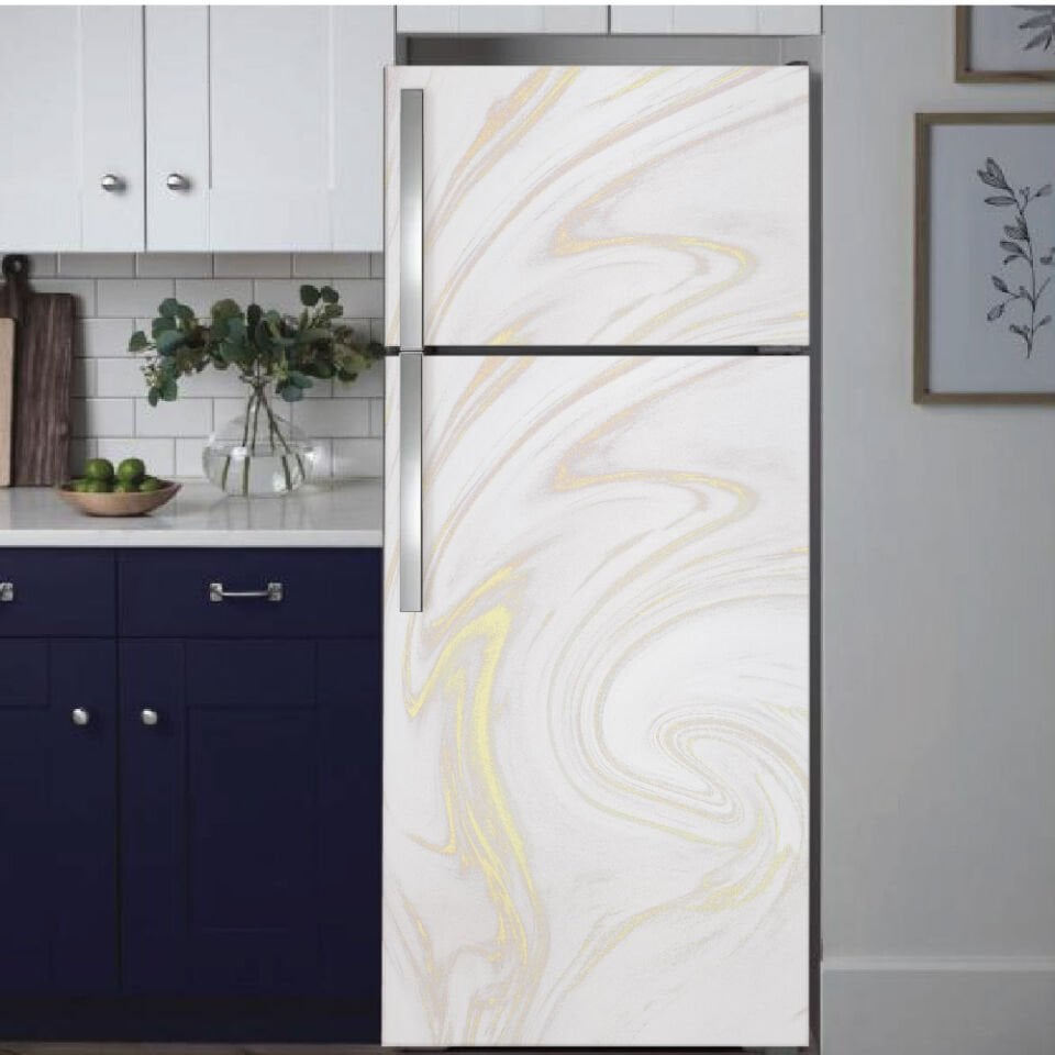 Buzdolabı Gold Mermer Deseni Folyo