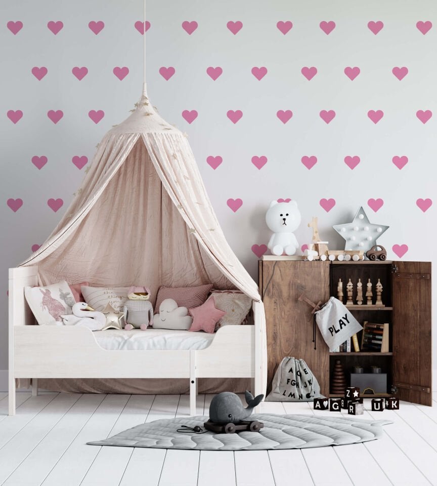 Toz Pembe Kalpler Sticker