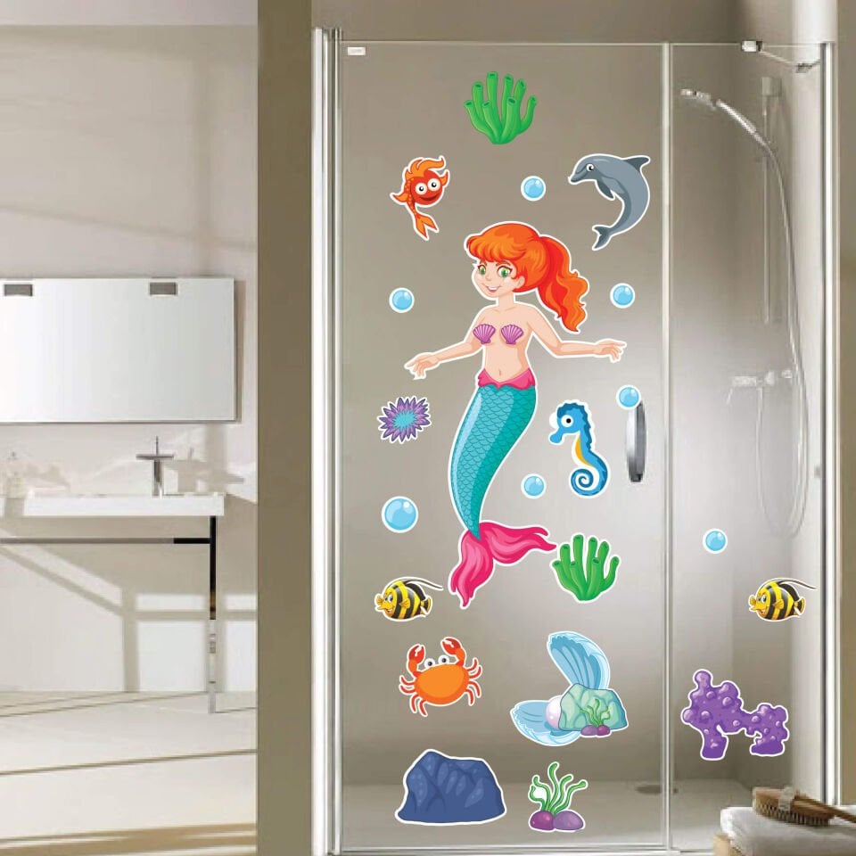 Deniz Kızı ve Deniz Canlıları Sticker