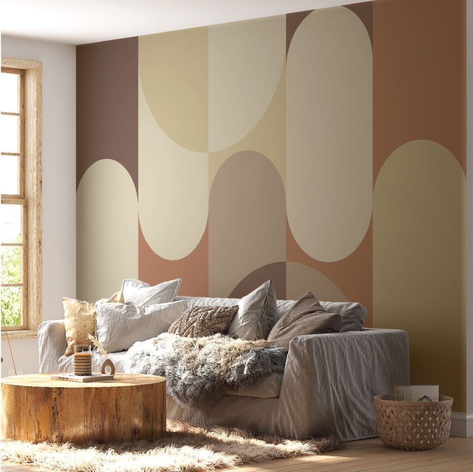 Pastel Geometrik Desen Duvar Kağıdı