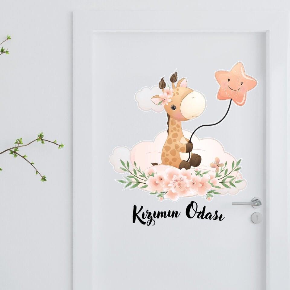 Sevimli Zürafa Kızımın Odası Sticker