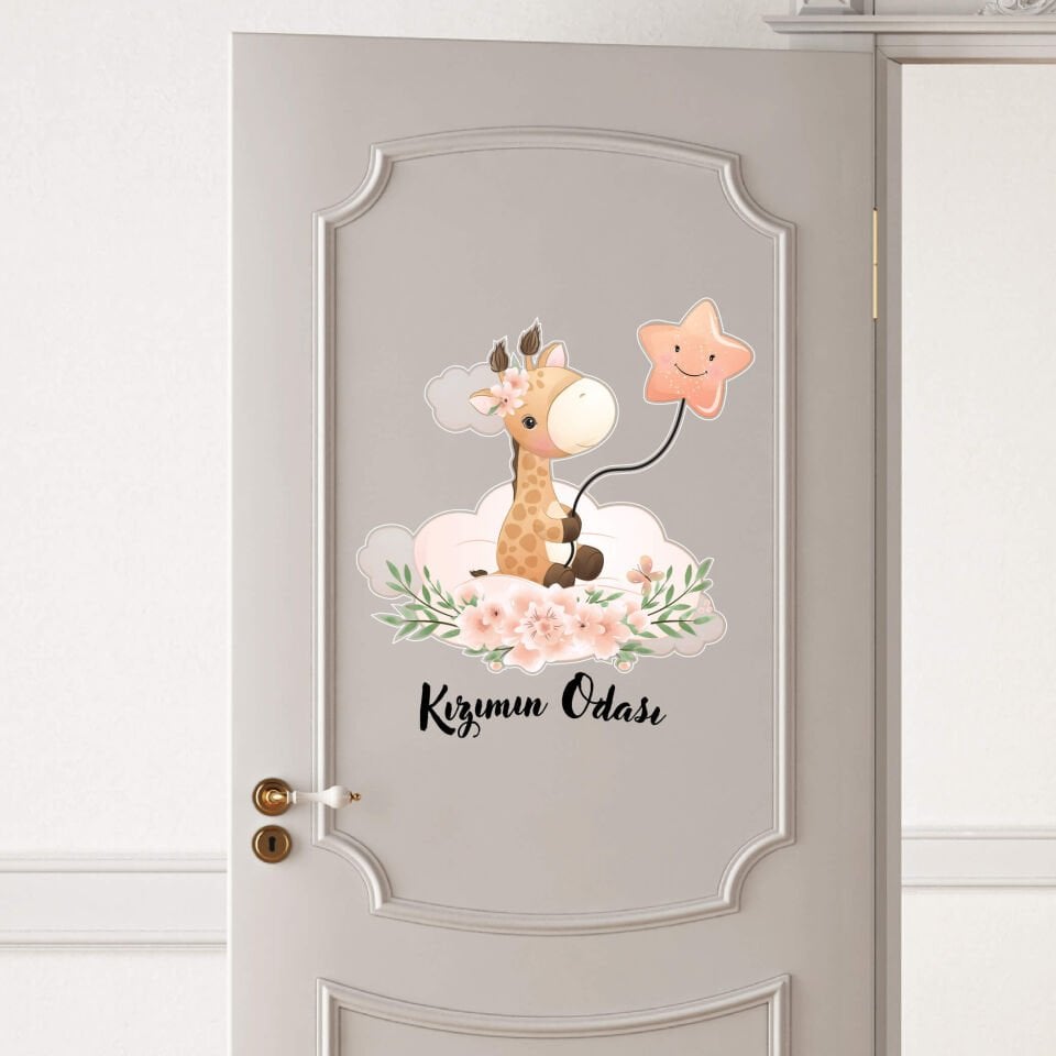 Sevimli Zürafa Kızımın Odası Sticker