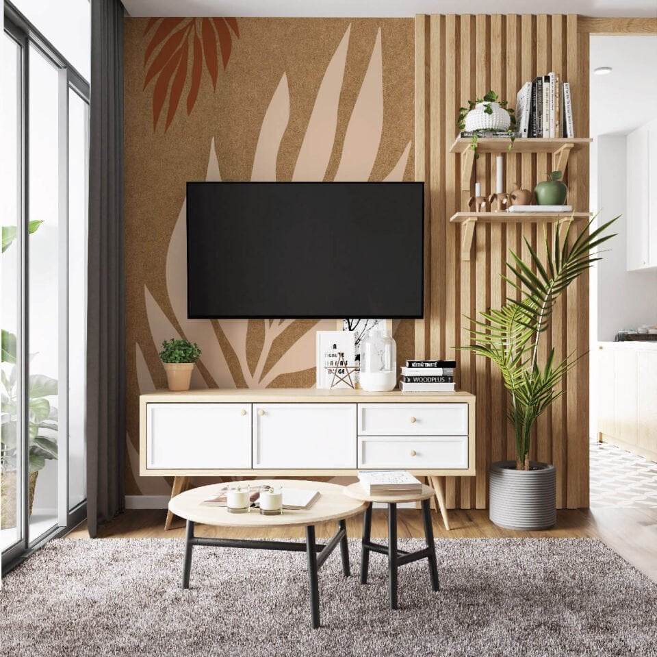 Kraft Yaprak Deseni Duvar Kağıdı