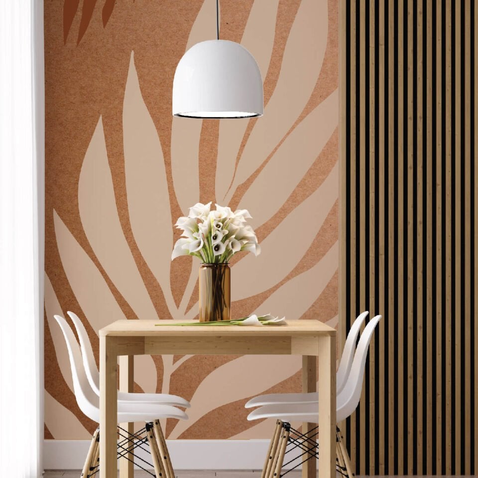 Kraft Yaprak Deseni Duvar Kağıdı