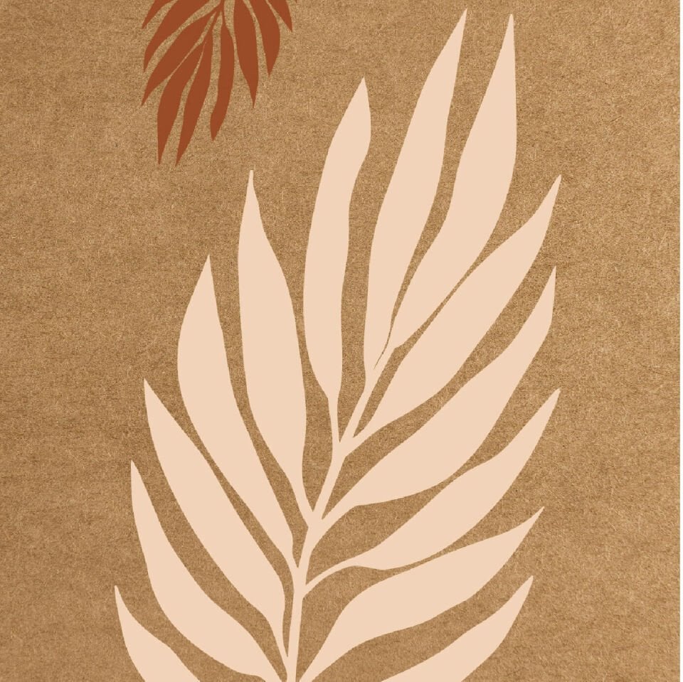 Kraft Yaprak Deseni Duvar Kağıdı