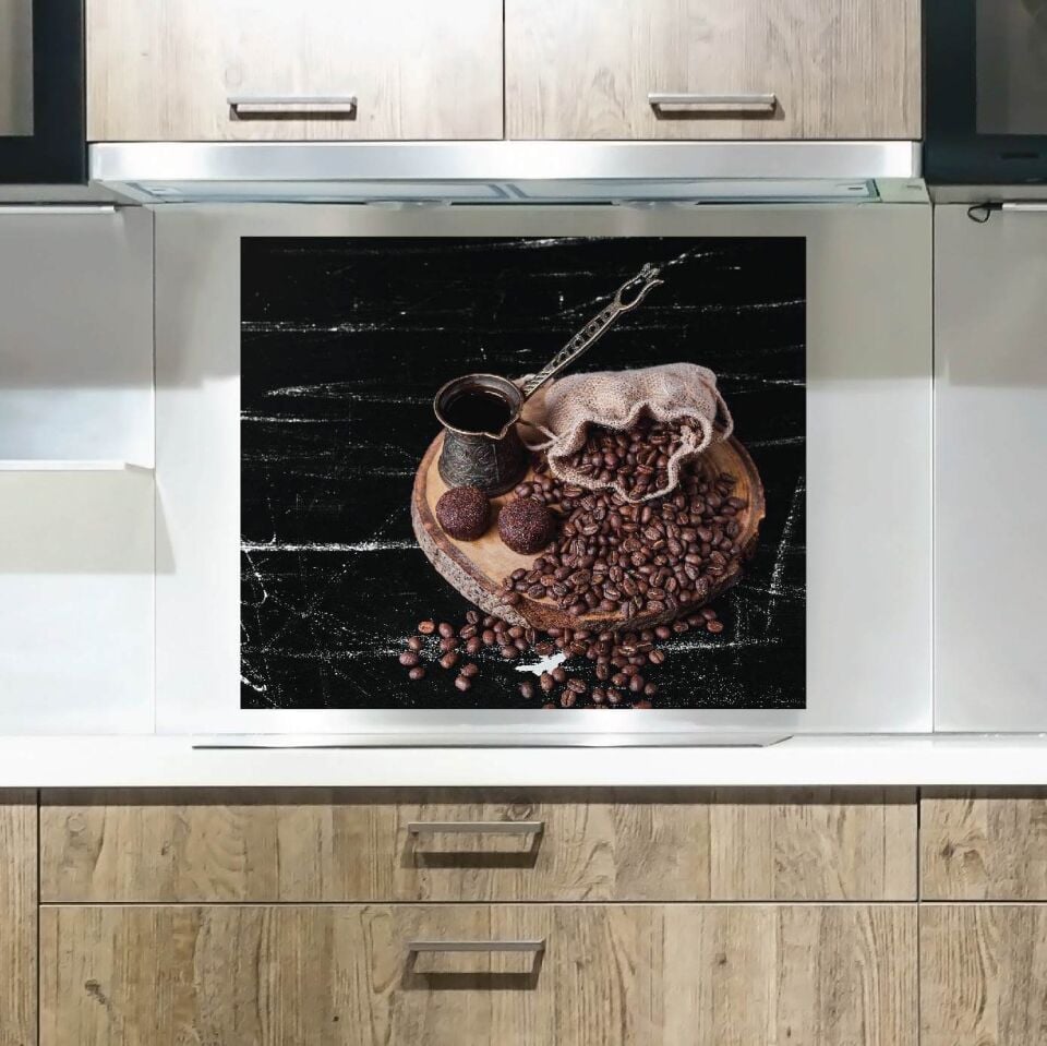 Cezve ve Kahve Mutfak Ocak Arkası Sticker