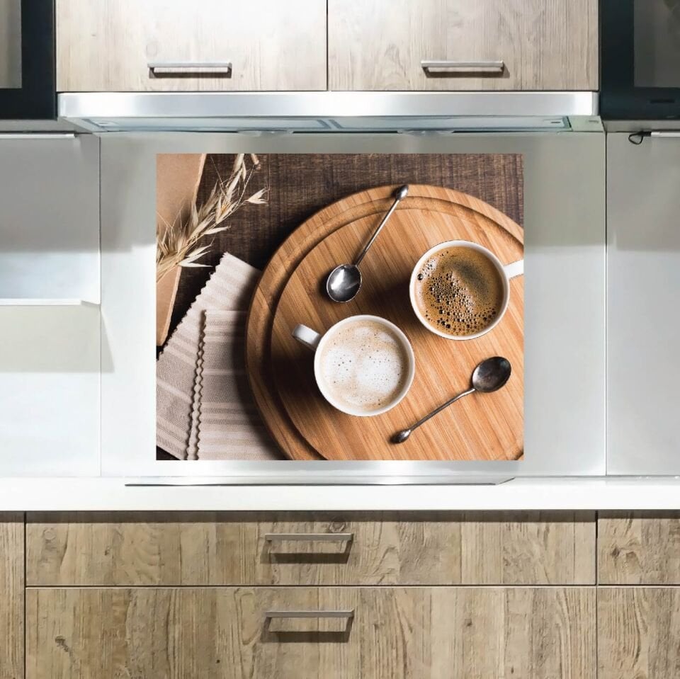 Kahve Mutfak Ocak Arkası Sticker