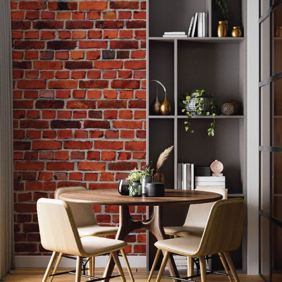 Taş Tuğla Deseni Duvar Kağıdı