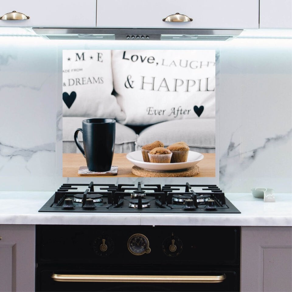 Kahve ve Kek Mutfak Ocak Arkası Sticker