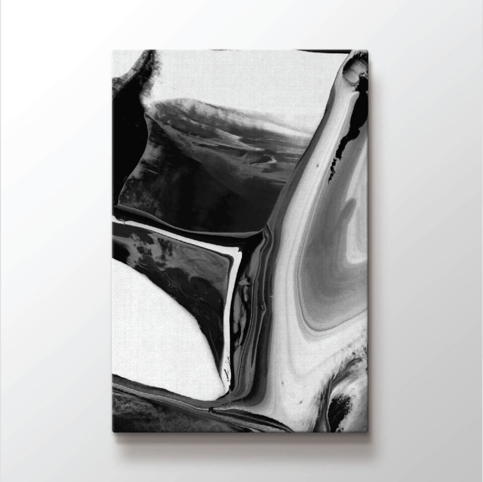 Siyah Beyaz Desen Dekoratif Kanvas Tablo