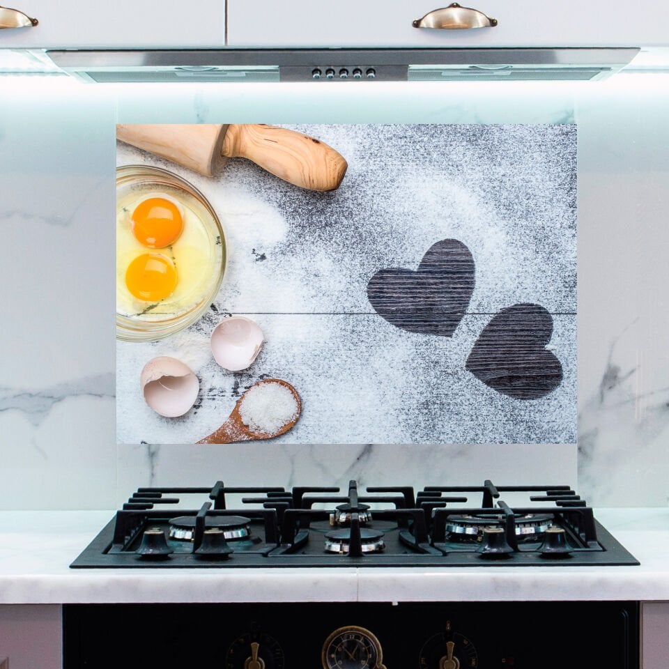 Un,Kalp,Yumurta Mutfak Ocak Arkası Sticker