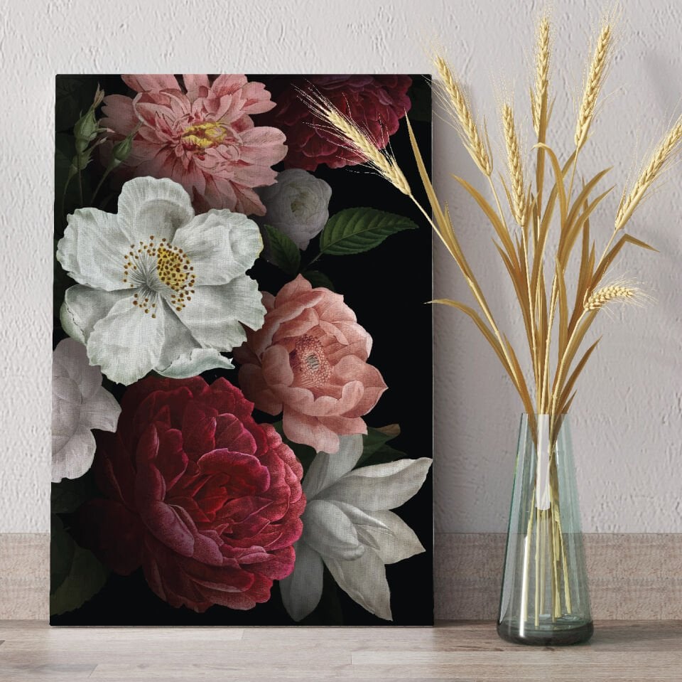 Renkli Çiçekler Dekoratif Kanvas Tablo