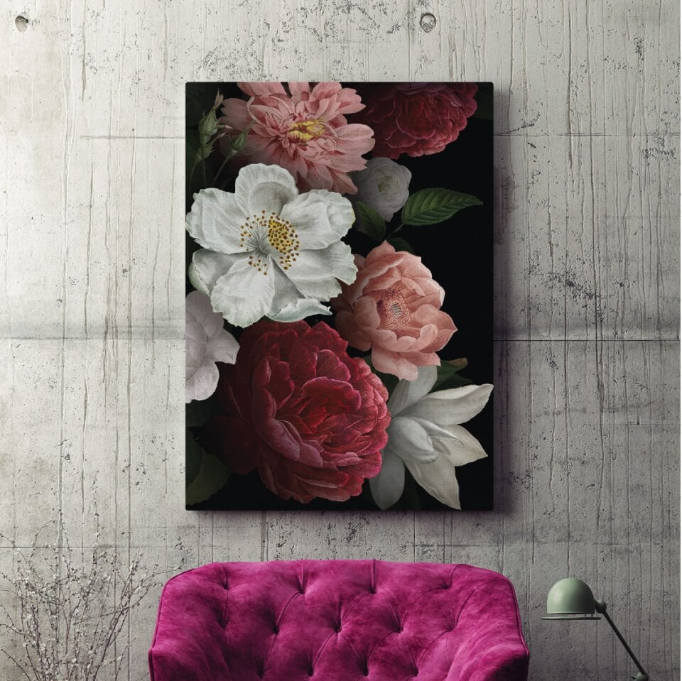 Renkli Çiçekler Dekoratif Kanvas Tablo