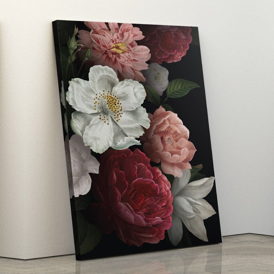 Renkli Çiçekler Dekoratif Kanvas Tablo