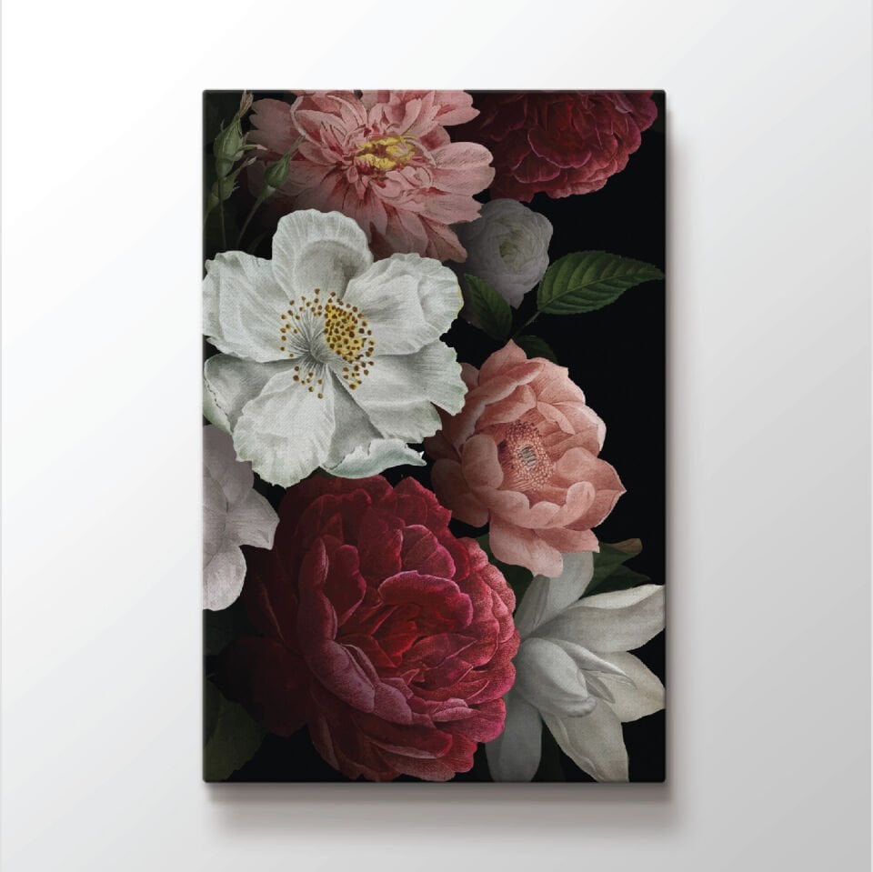 Renkli Çiçekler Dekoratif Kanvas Tablo