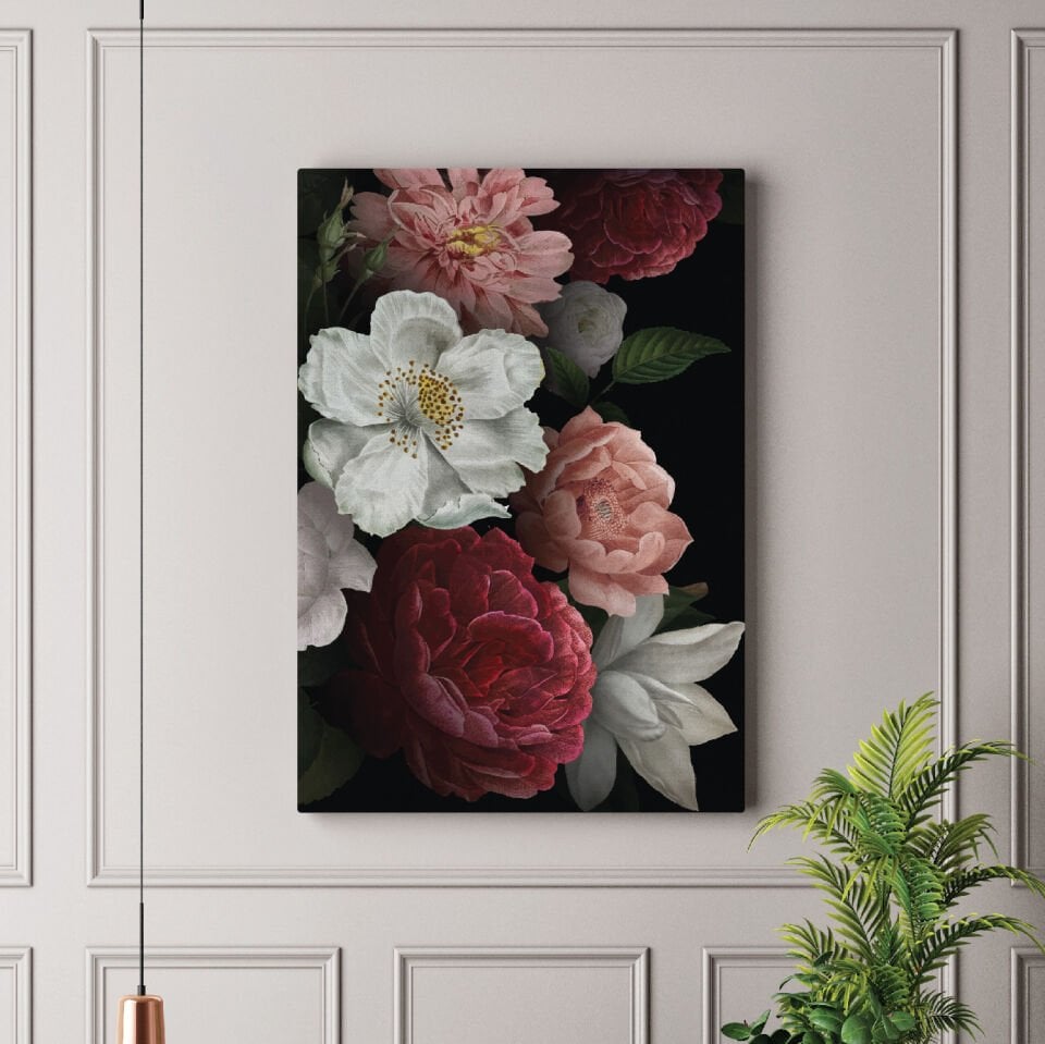 Renkli Çiçekler Dekoratif Kanvas Tablo